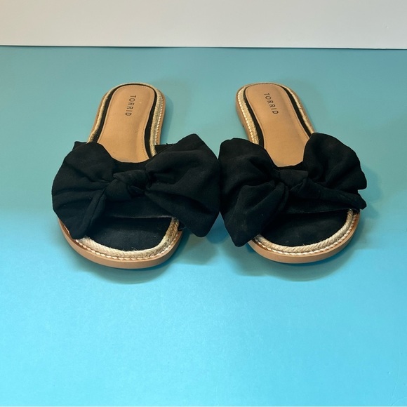Torrid bow slide sandal size  10w black boho - Picture 2 of 5